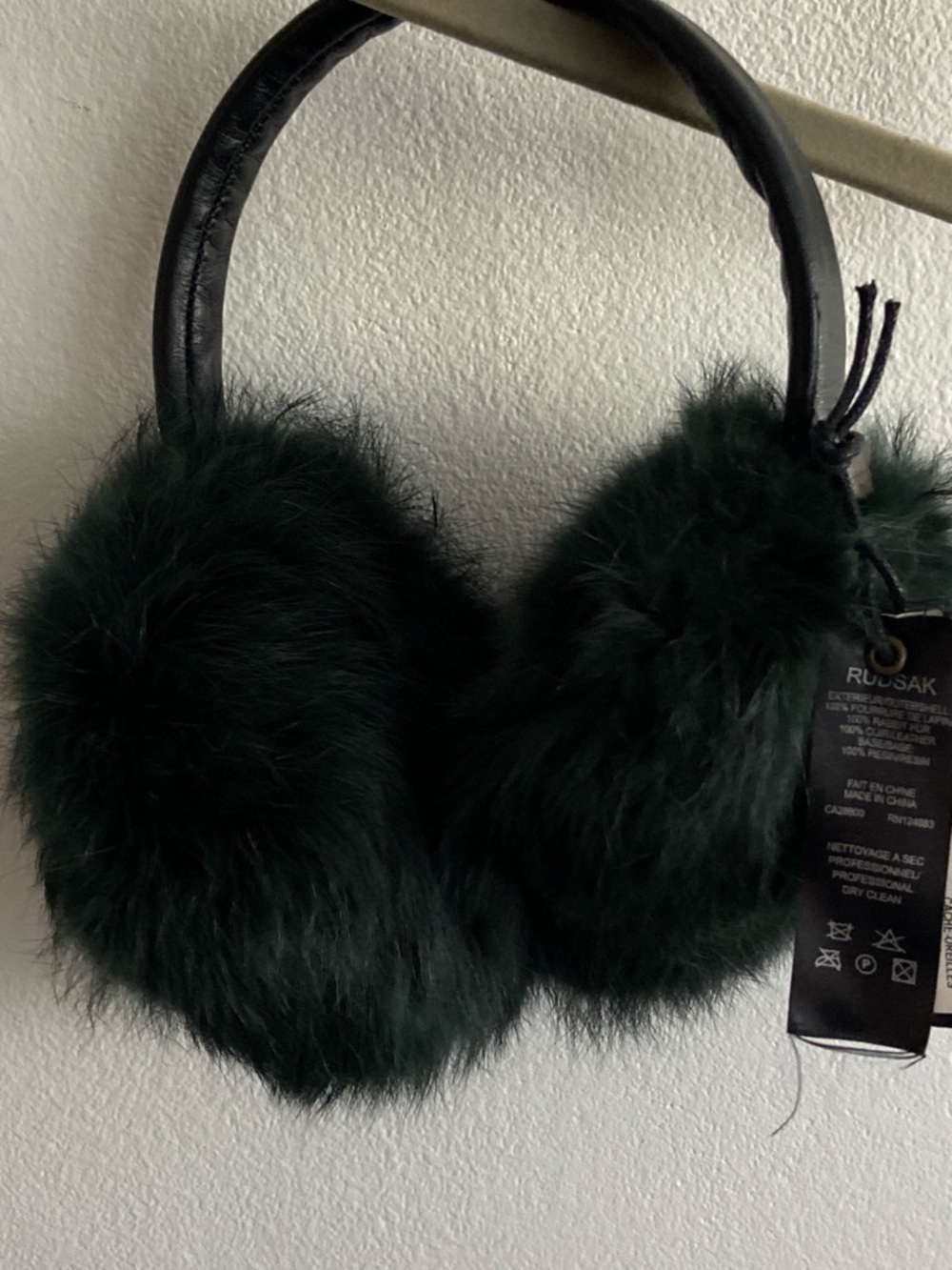 RUDSAK Forest Green Real Fur Earmuffs